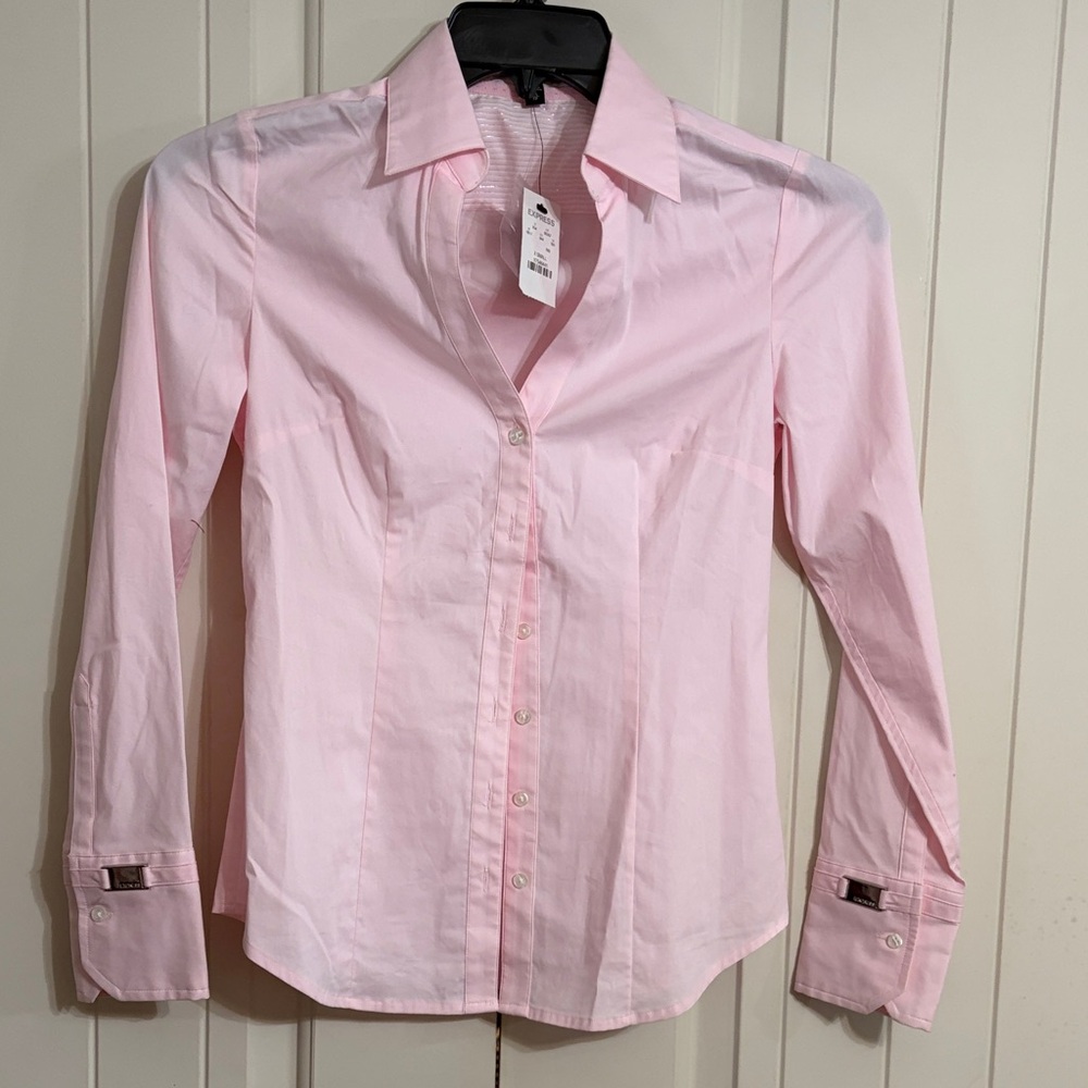 Express Baby Pink Button-Down Shirt NWT Size XS